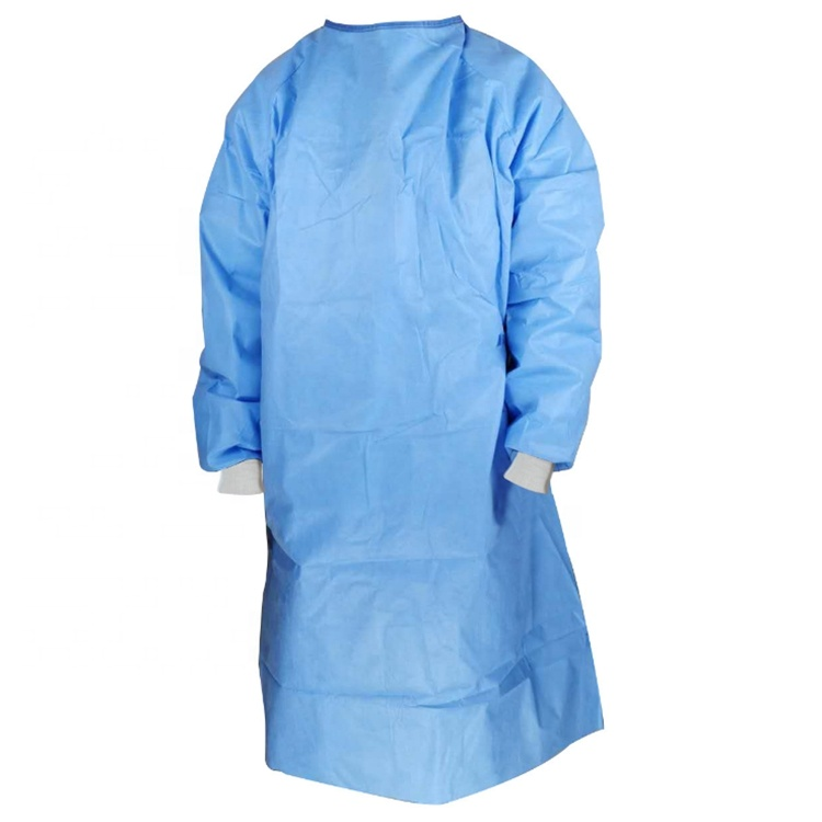 Isolation Surgical Gowns CPE Blue Waterproof Medical Aprons With Long