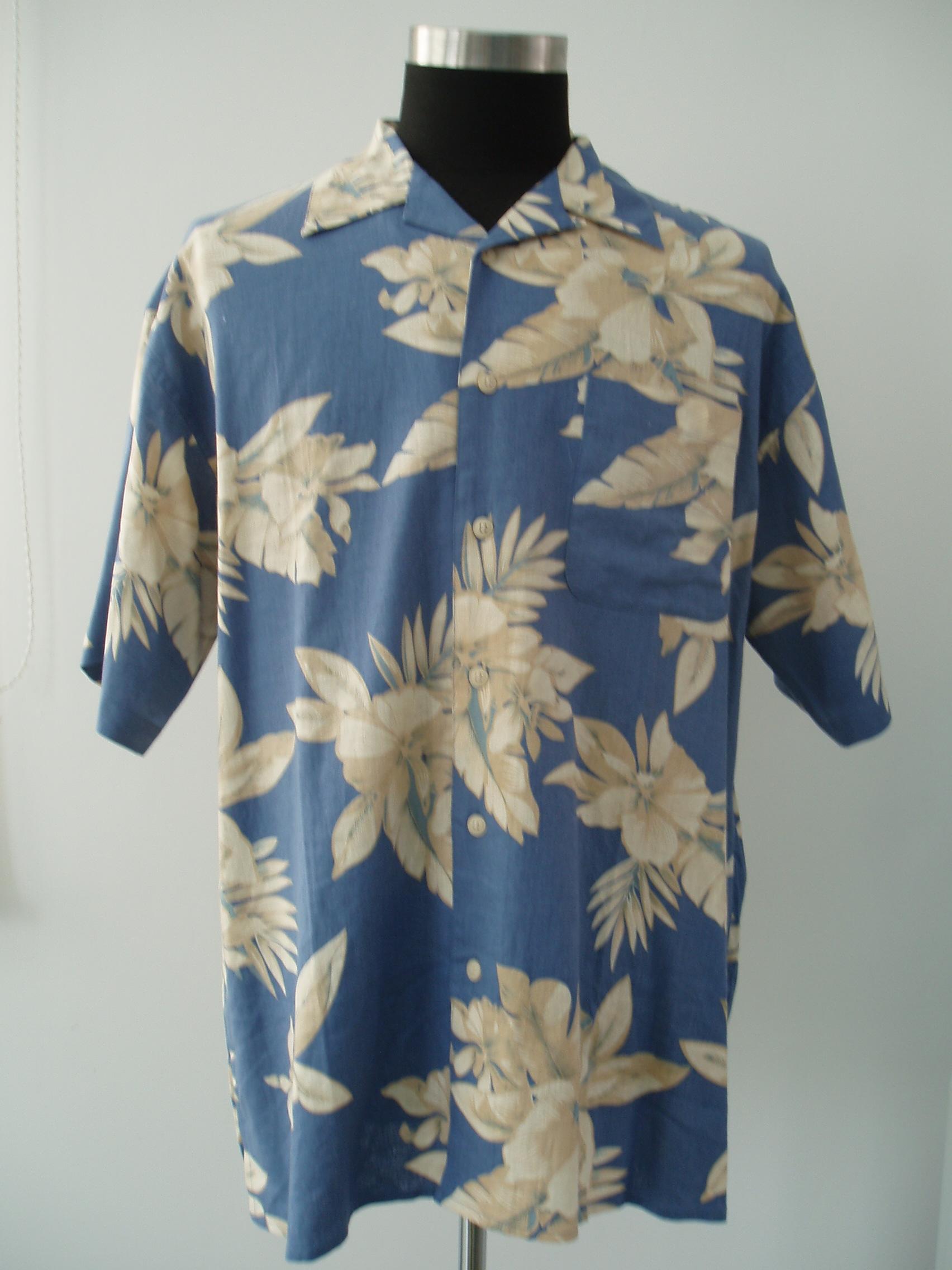 Men's Short-sleeve Hawaiian Style Shirt--Globaltextiles.com