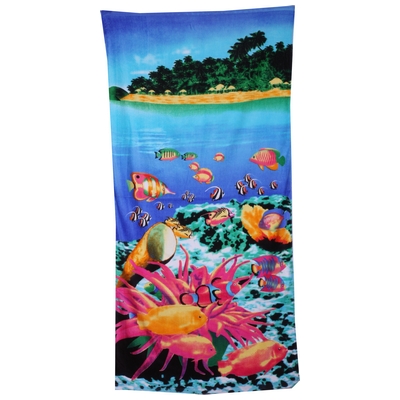 100%cotton Reactive Print Beach Towel--globaltextiles.com