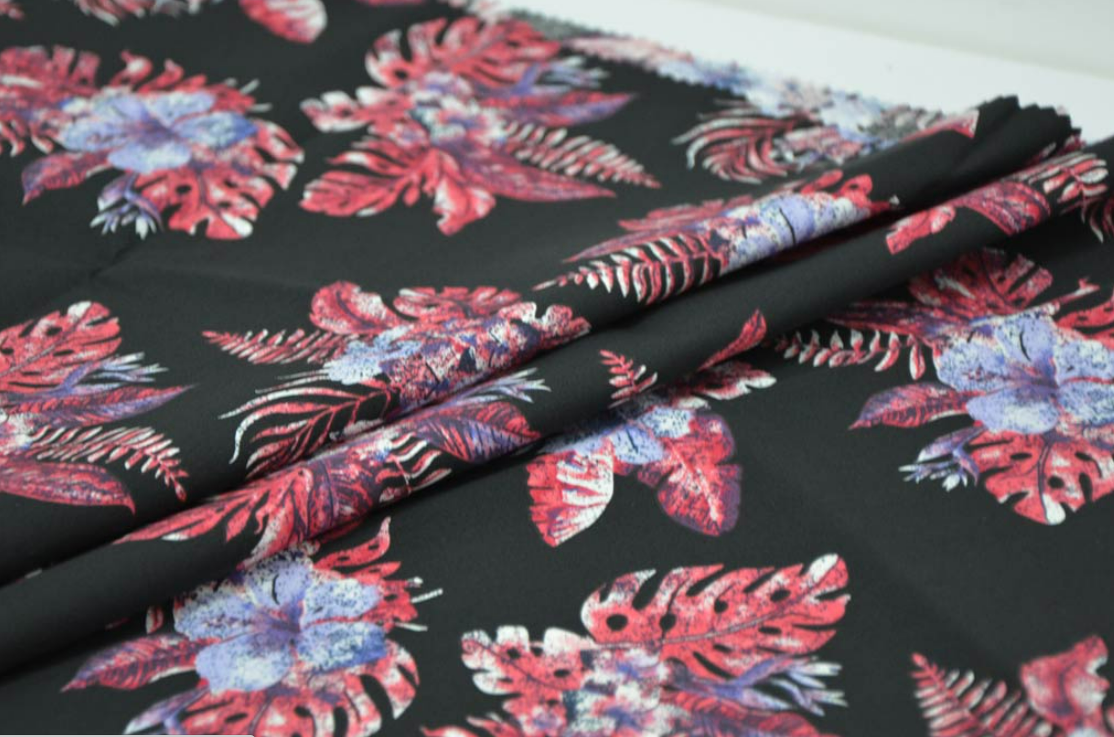 soft woven printed viscose challis fabric spun floral 100% rayon fabric