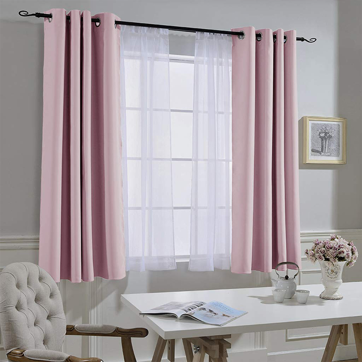 Solid color grommets blackout curtains