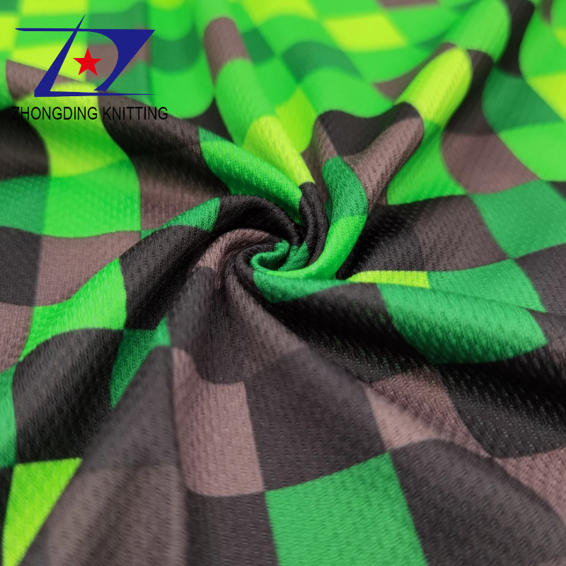 good factory printed bird-eye mesh jersey fabric for sportswear absorb ...