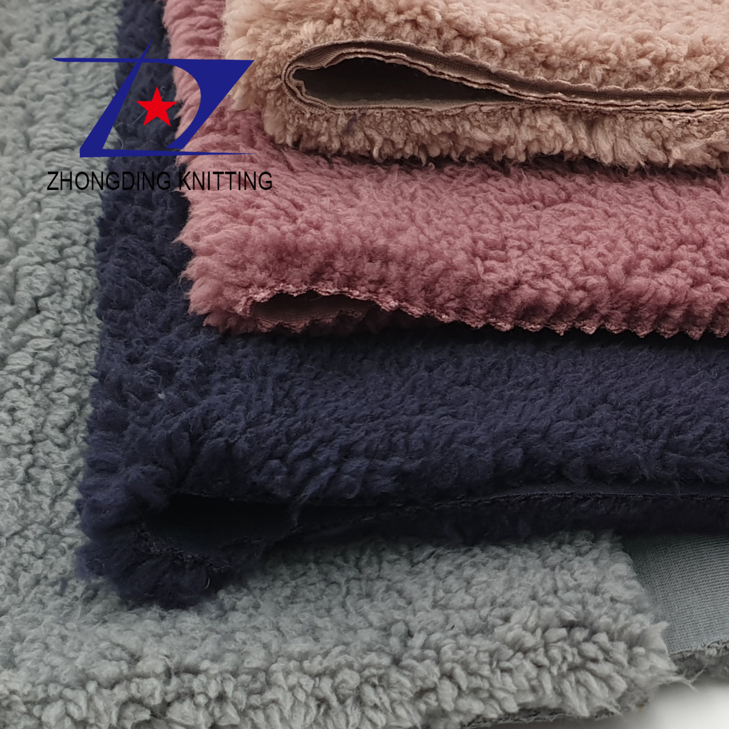 good factory 100% polyester shu velveteen fleece fabric bounded with ...