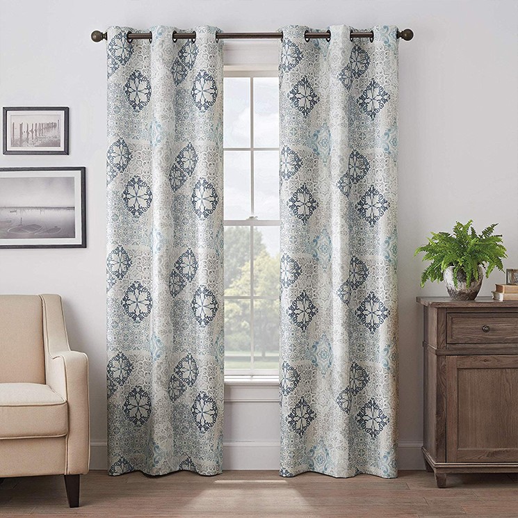 Grommet top curtains for bedroom single panel--Globaltextiles.com